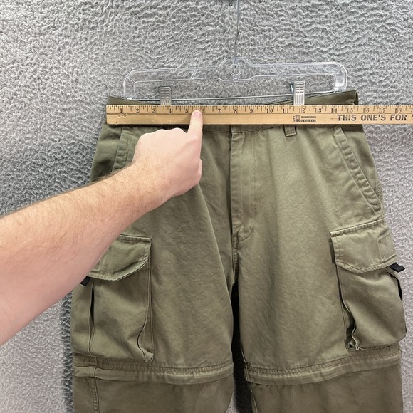 Cabelas Pants Mens 32 Green Convertible Cargo Workwear Outdoors Camping Hiking - Picture 3 of 7